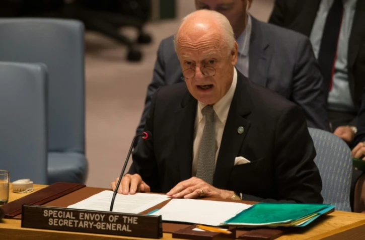 L'envoyé spécial de l'ONU pour la Syrie Staffan de Mistura, le 25 septembre 2016 à New York lors d'une réunion du Conseil de sécurité de l'ONU sur la Syrie