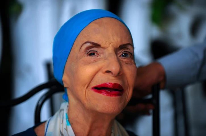 Photo d'archives datant du 7 avril 2015 de la danseuse et chorégraphe cubaine Alicia Alonso, légende du ballet, qui est décédée le 17 octobre 2019 à l'âge de 98 ans