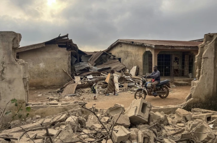 Photo de maisons détruites à Offa, dans l'Etat de Kwara, le 27 décembre 2027