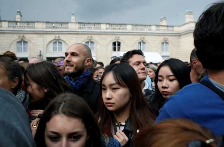 Des visiteurs au palais de l'Elysée, le 17 septembre 2017 à Paris
