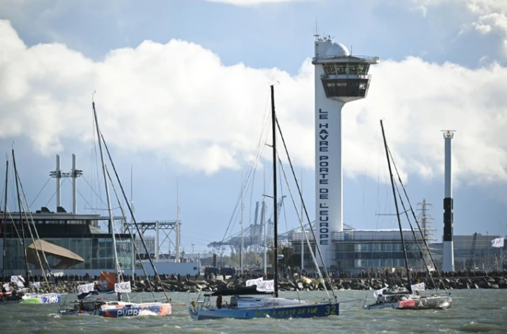 Le départ de la Transat Jacques-Vabre, le 29 octobre 2023 au Havre
