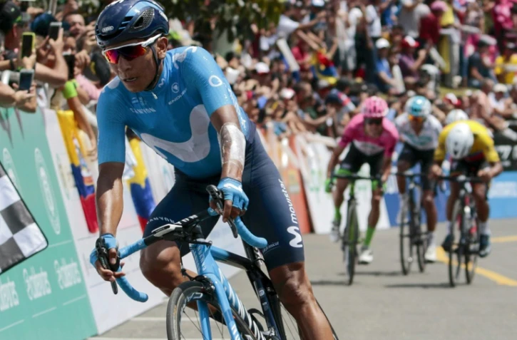 Le Colombien Nairo Quintana (Movistar), le 9 février 2018 à Tambo, en Colombie, sera l'une des têtes d'affiche du Tour du Pays basque