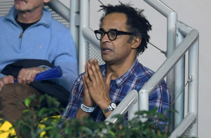 Yannick Noah lors du match entre Alizé Cornet et la Tchèque Barbara Strycova en finale de la Fed Cup, le 13 novembre 2016 à Strasbourg