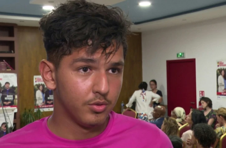 Cette capture vidéo, réalisée le 14 novembre 2025 à partir d'images de l'AFP datées du 7 juillet 2024, montre Mehdi Kessaci, frère d'Amine Kessaci