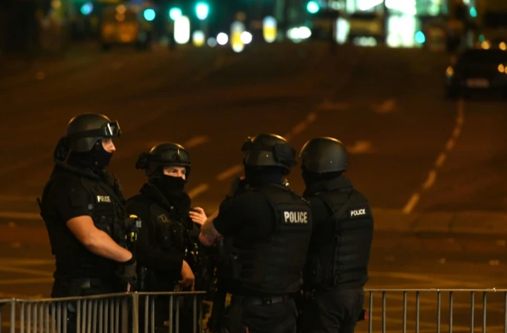 La police Ă Manchester (nord-ouest de l'Angleterre) le 23 mai 2017