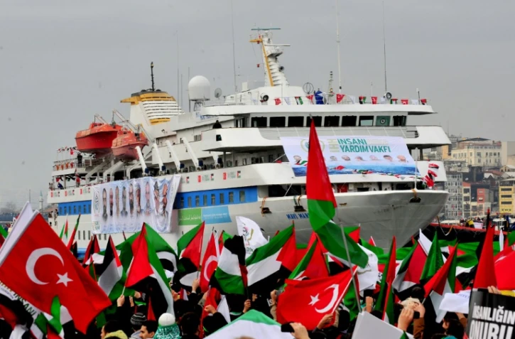 Le navire Mavi Marmara le 26 décembre 2010 dans le port d'Istanbul