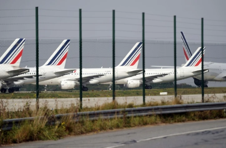 Des avions d'Air France rangés sur le tarmac de l'aéroport Charles de Gaulle à Roissy (Val d'Oise) le 24 septembre 2014