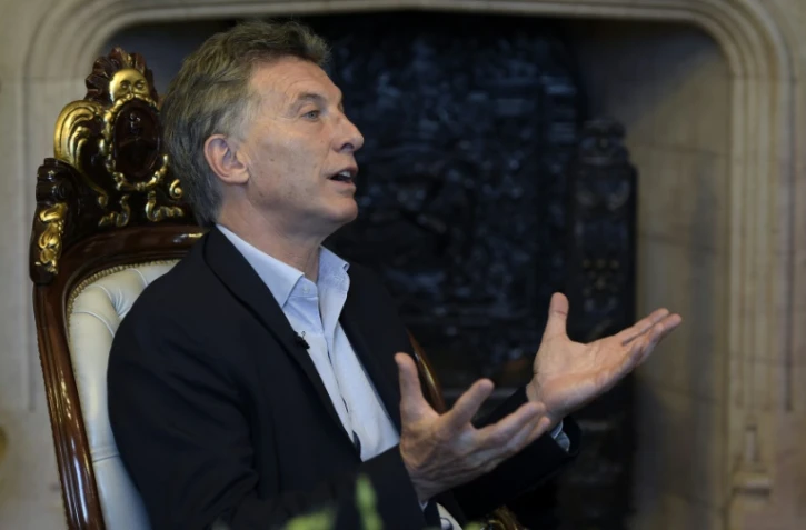 Le président de l'Argentine Mauricio Macri lors d'une interview au palais présidentiel à Buenos Aires, le 22 février 2016