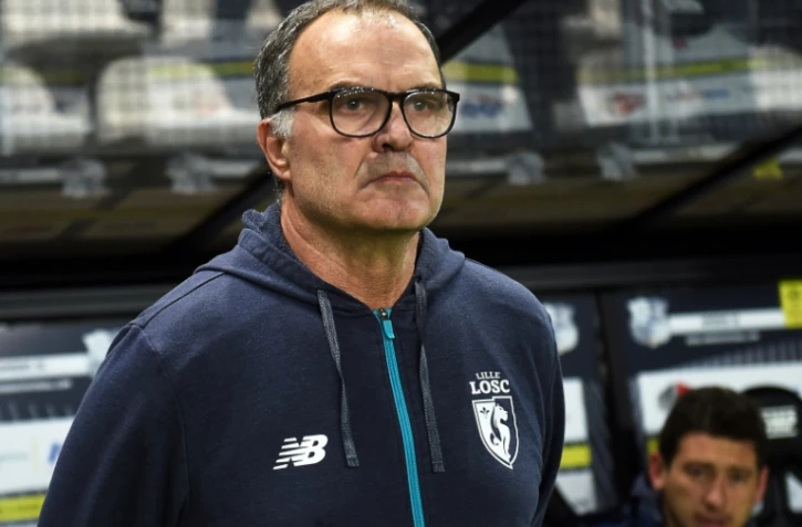 L'entraîneur argentin Marcelo Bielsa défait avec Lille à Amiens, le 20 novembre 2017 au stade de la Licorne