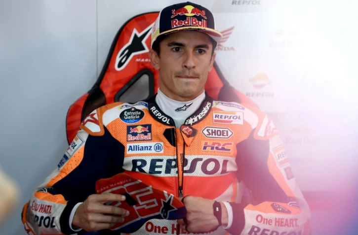 Le pilote espagnol Respsol-Honda Marc Marquez lors des essais libres du Grand Prix du japon sur le circuit de Motegi le 29 septembre 2023 au Japon