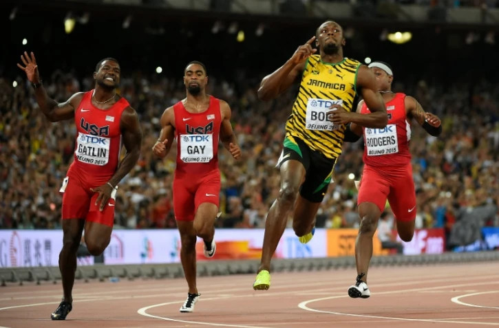Usain Bolt lors des Mondiaux-2015 à Pekin, le 23 août 2015