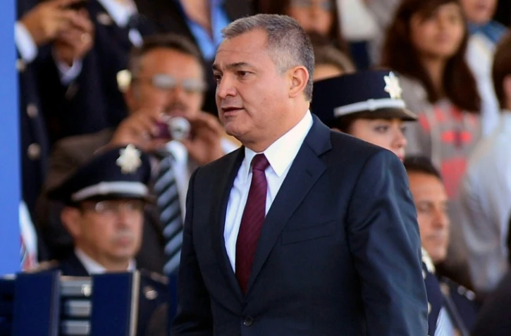 Genaro Garcia Luna, alors directeur de la police fédérale mexicaine, pendant une cérémonie à Mexico le 2 juin 2012