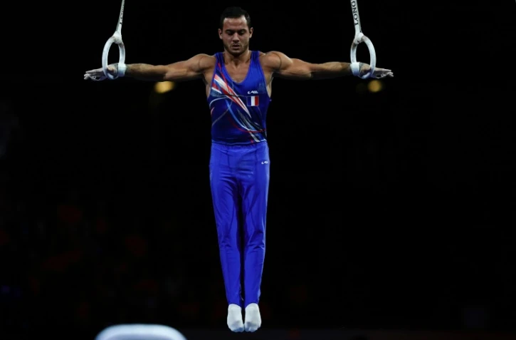 Le Français Samir Aït Saïd, médaillé de bronze aux anneaux aux Mondiaux, le 12 octobre 2019 à Stuttgart