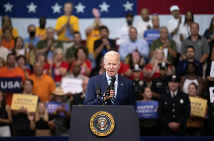 Le président américain Joe Biden à Wilkes-Barre, le 30 août 2022 en Pennsylvanie