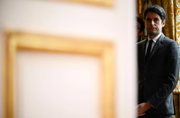 Le Premier ministre Gabriel Attal avant une conférence de presse à l'hôtel Matignon, le 1er février 2024 à Paris