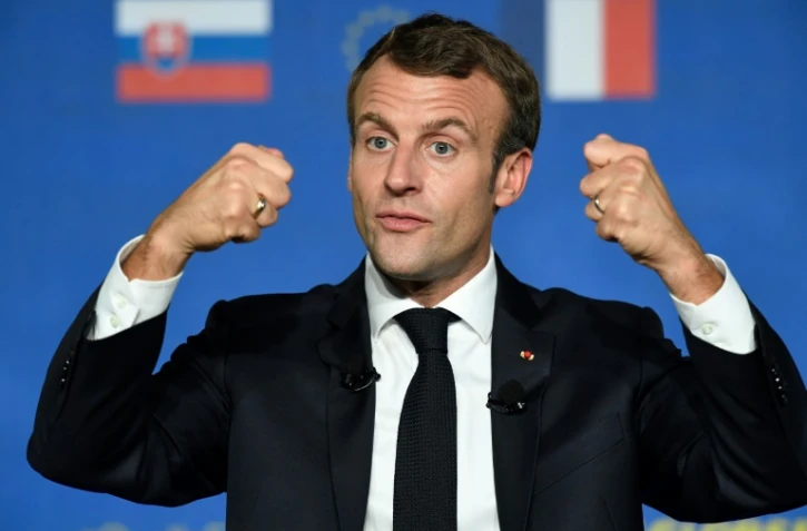 Le président français Emmanuel Macron à Bratislava en Slovaquie, le 26 octobre 2018