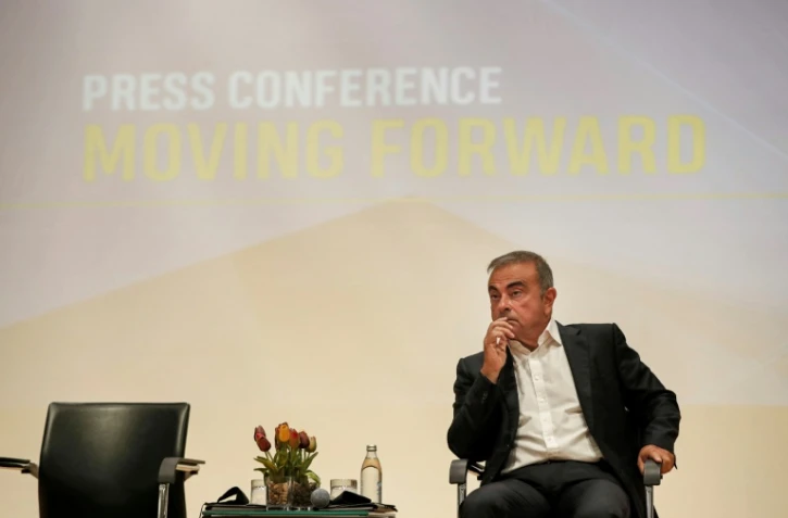 Carlos Ghosn lors du lancement d'une initiative conjointe de formation avec l'Université Saint-Esprit de Kaslik (USEK), à Jounieh, au nord de Beyrouth, le 29 septembre 2020