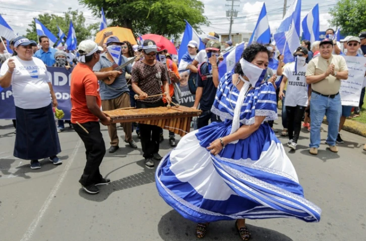 Manifestation contre le président du Nicaragua, Daniel Ortega, le 15 août 2018 à Managua
