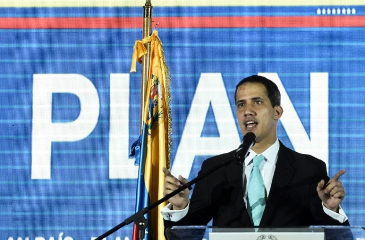 L'opposant vénézuélien Juan Guaido, autoproclamé président par intérim, lors de la présentation de son programme de gouvernement jeudi 21 janvier 2019 à Caracas.