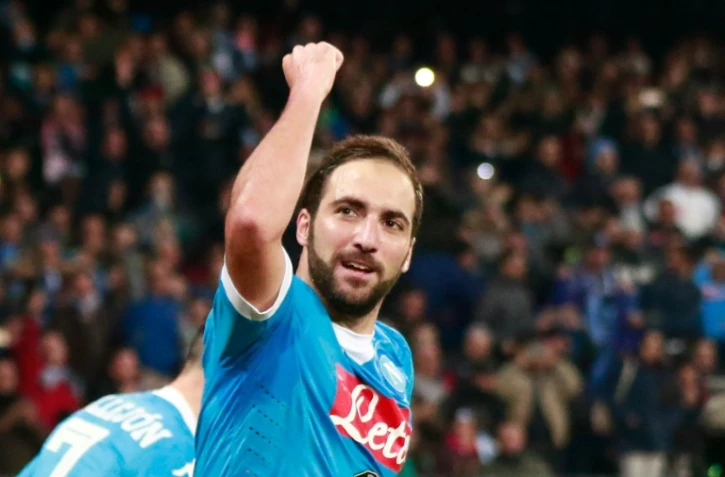 L'attaquant de Naples Gonzalo Higuain, auteur d'un doublé contre l'Inter, le 30 novembre 2015 à San Paolo
