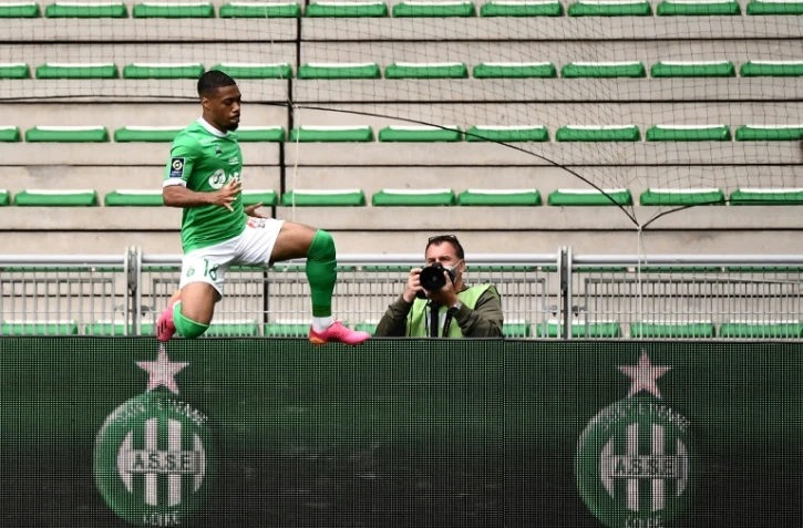 L'attaquant de Saint-Etienne, Arnaud Nordin, a inscrit le seul but de la rencontre de Ligue 1 à domicile contre Marseille, le 9 mai 2021