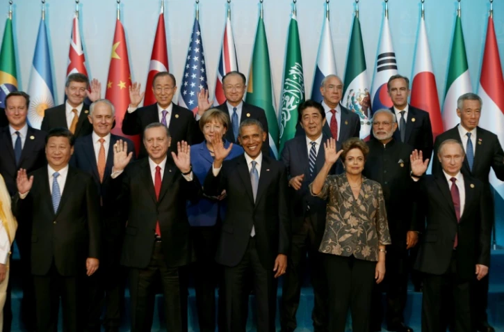 Photo de famille des participants au sommet du G20, le 15 novembre 2015 à Antalya, en Turquie