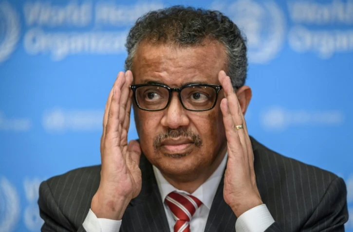 Tedros Adhanom Ghebreyesus, le directeur général de l'OMS, le 11 mars 2025 à Genève 