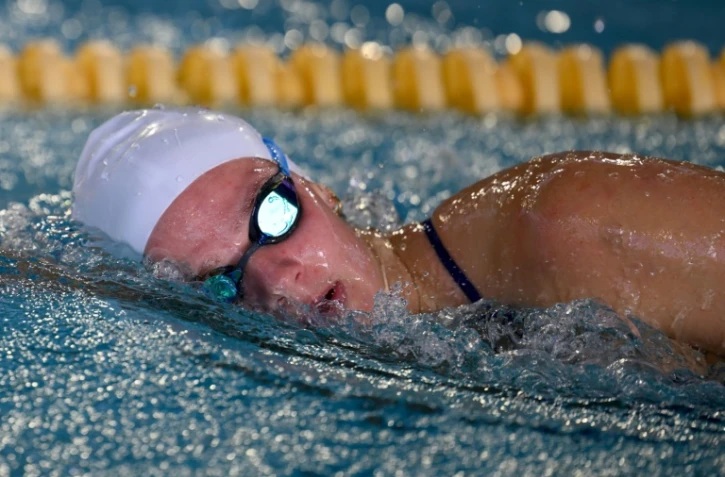 Marie Wattel lors d'une séance d'entraînement au Cercle des Nageurs de Marseille, le 19 octobre 2023