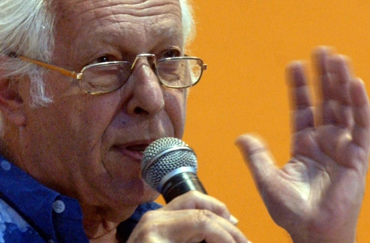 L'économiste égyptien Samir Amin à Bombay le 19 janvier 2004