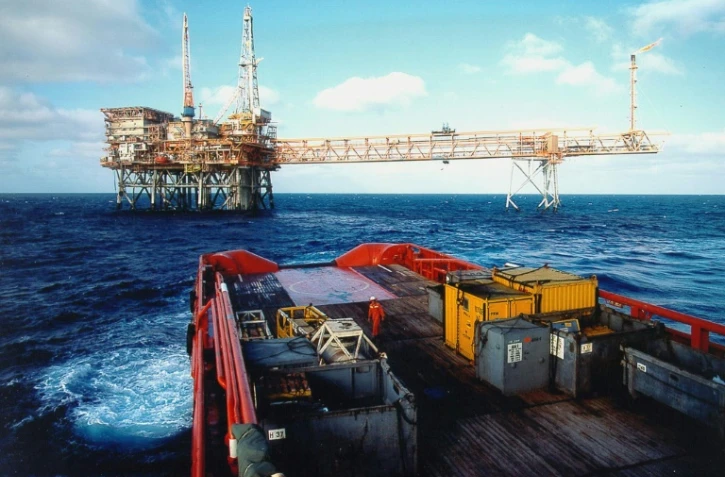 Photo non datée fournie par le groupe Woodside d'une installation offshore, au large de la côte nord-ouest de l'Australie