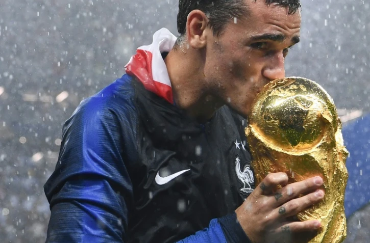 Antoine Griezmann tout frais champion du monde avec les Bleus, le 15 juillet 2018 à Moscou