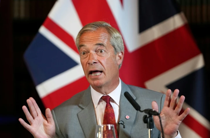 Nigel Farage lors d'une conférence de presse à Londres, le 10 août 2026