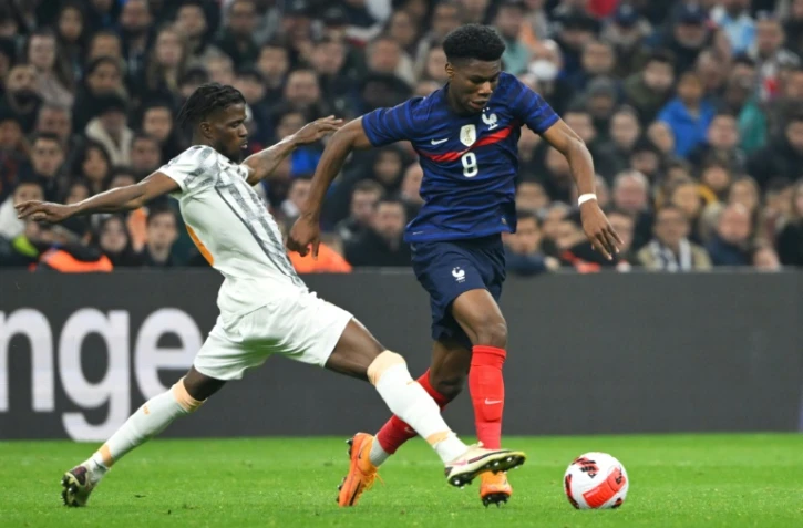 Aurélien Tchouameni contre la Côte d'Ivoire en match amical à Marseille le 25 mars 2022