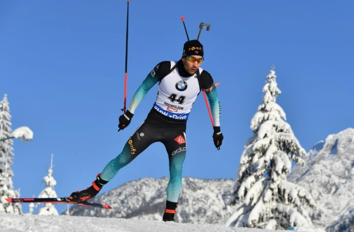 Martin Fourcade, lors du sprint 10 km de biathlon à Hochfilzen, le 14 décembre 2018