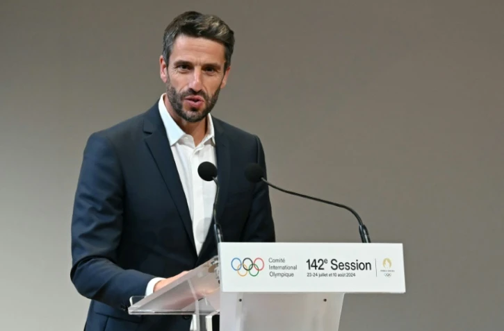 Tony Estanguet, président du Comité d'organisation de Paris-2024, lors de l'ouverture de la 142e session du Comité international olympique, le 22 juillet 2024 à Paris