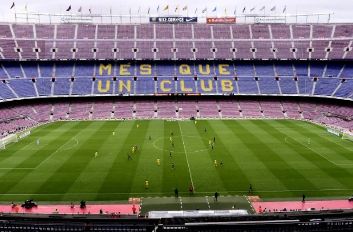 Le match FC Barcelone-Las Palmas joué à huis-clos au Camp Nou en réaction aux violences en Catalogue liées au référendum d'autodétermination, le 1er octobre 2017