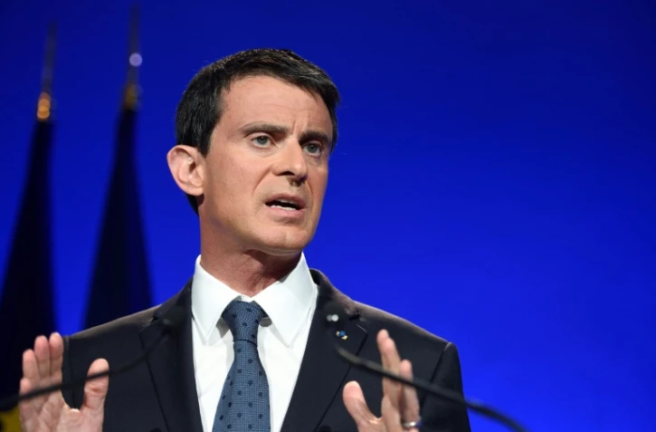 Le Premier ministre Manuel Valls lors d'une conférence de presse à Paris , le 9 mai 2016