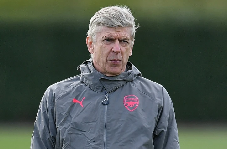 Arsène Wenger, au centre d'entraînement d'Arsenal, le 25 avril 2018