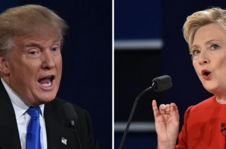 Photo montage de Hillary Clinton et Donald Trump, lors du premier débat télévisé le 26 septembre  2016