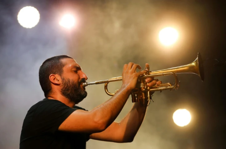 Le trompettiste Ibrahim Maalouf, lors du Festival de jazz de Nice, le 19 juillet 2019