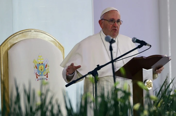 Le pape François, au stade Morelos à Morelia, au Mexique, le 16 février 2016