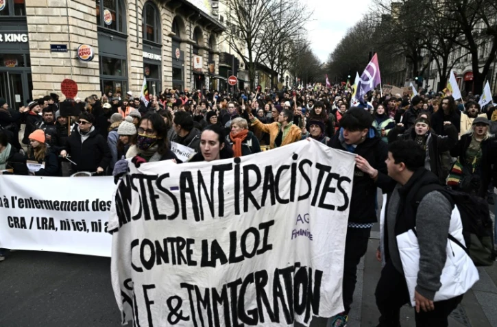 Manifestation contre la loi immigration à Bordeaux, le 21 janvier 2024