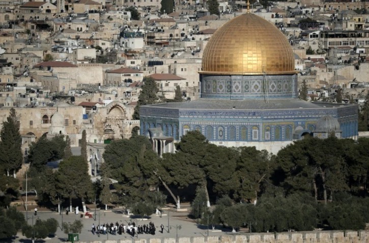 Le Dôme du Rocher dans l'enceinte de la mosquée al-Aqsa, le 28 septembre 2015 dans la Vieille ville de Jérusalem