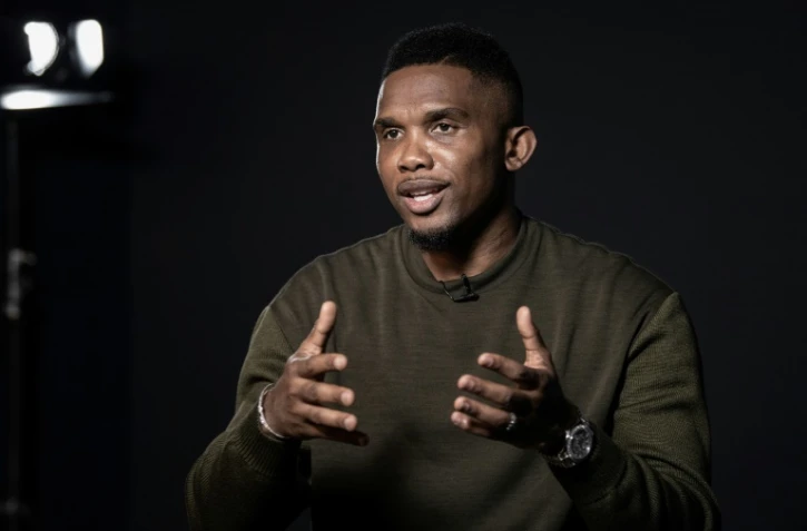 Samuel Eto'o lors d'une séance photo à Paris, le 24 octobre 2019