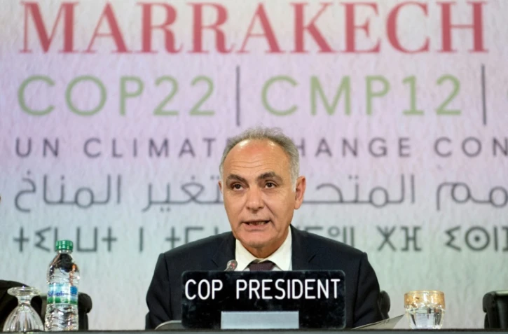 Le président de la 22e conférence de l'Onu sur le climat, le marocain Salaheddine Mezouar, le 17 novembre 2016 à Marrakech