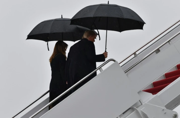 Donald et Melania Trump embarquent dans Air Force One le 2 décembre 2019 pour se rendre au Royaume-Uni