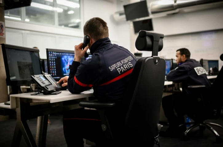 Centre d'appel des pompiers à Paris, en janvier 2019