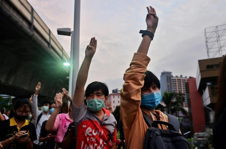 Des manifestants pro-démocratie rassemblés à Bangkok, le 20 octobre 2020