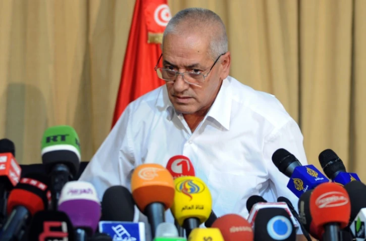 Houcine Abassi médiateur tunisien lors d'une conférence de presse à Tunis le 21 septembre 2013