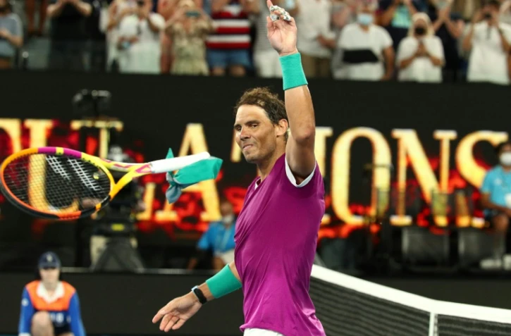 Rafael Nadal vainqueur de Matteo Berrettini en demi-finale de l'Open d'Australie à Melbourne, le 28 jnvier 2022 
